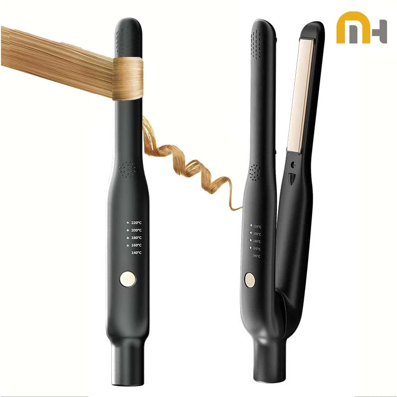 Mini Hair Straightener & Curler - Ceramic Fast Heating 140-220°C - Portable Flat Iron for Short Hair Travel Styling